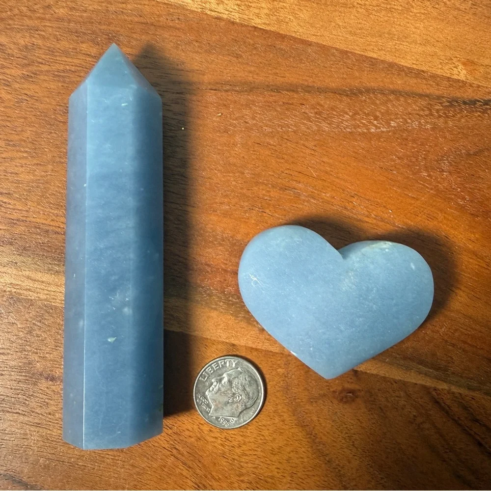 Natural Angelite Crystal Set – 4